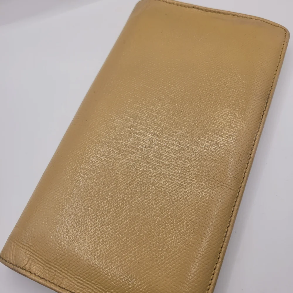 Chanel Leather Tan Long Bifold Vintage Wallet